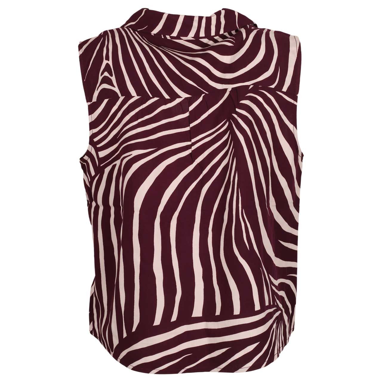 Damen Blusen Top Bowling Collar von Street One in Lila mit Print, Rückansicht