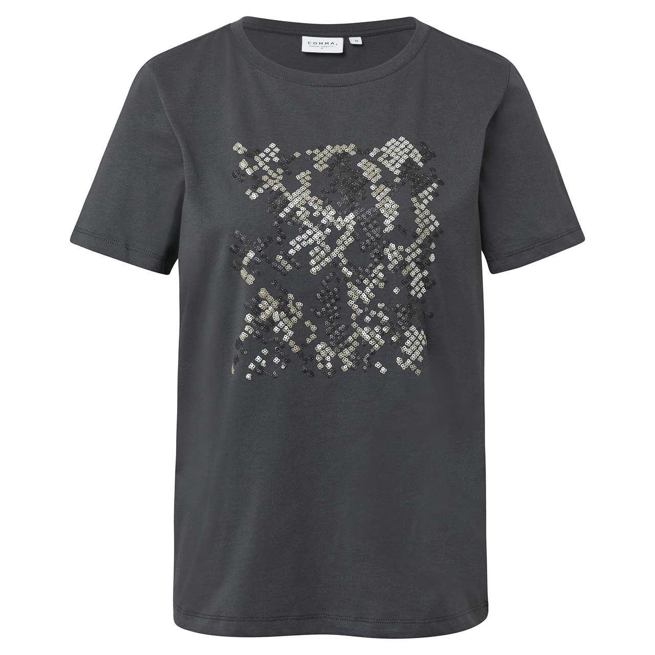 Comma Damen T-Shirt black sequins