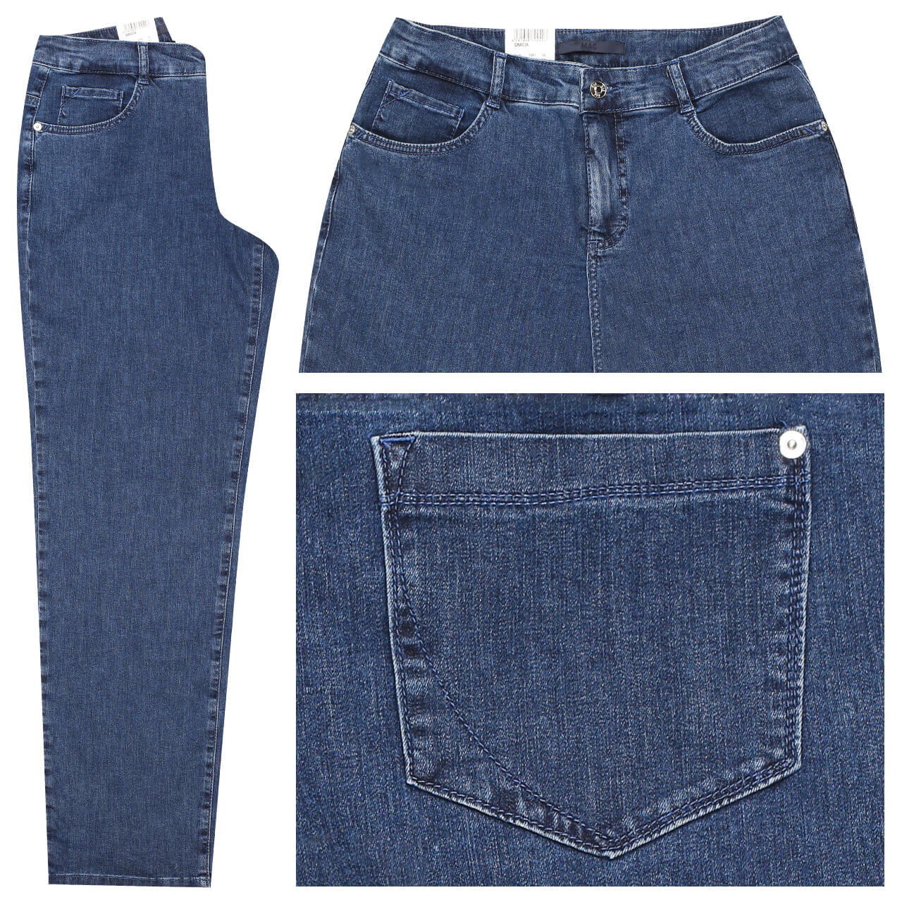 MAC Jeans Gracia für Damen in Mittelblau, FarbNr.: D690