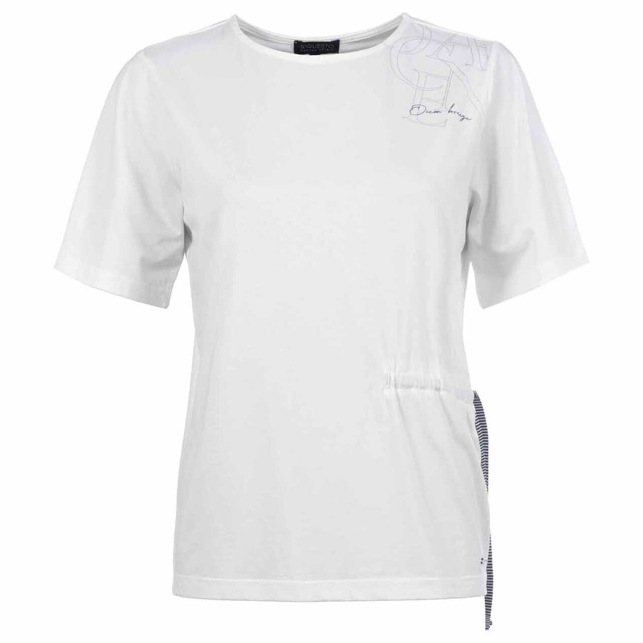 Soquesto Damen T-Shirt off white side gathering