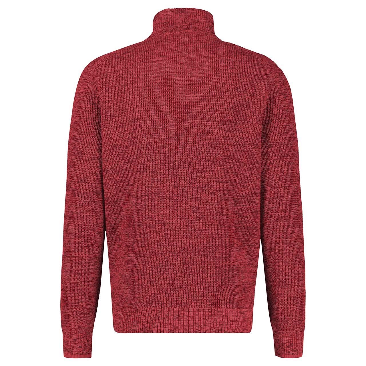 Herren Pullover Troyer von Lerros in Rot meliert, Rückansicht