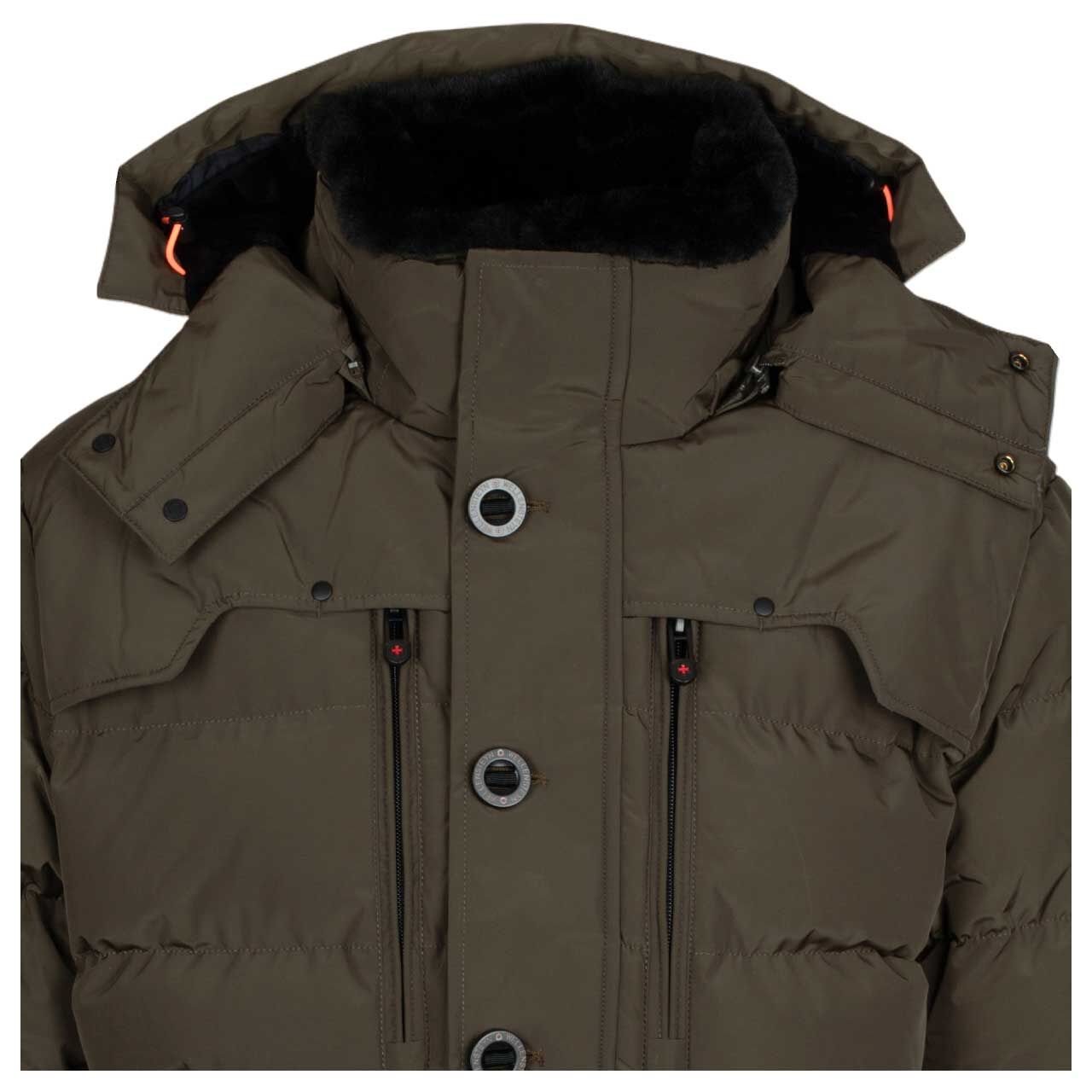 Herren Jacke Starstream von Wellensteyn in Grün-Braun, detaillierte Vorderansicht
