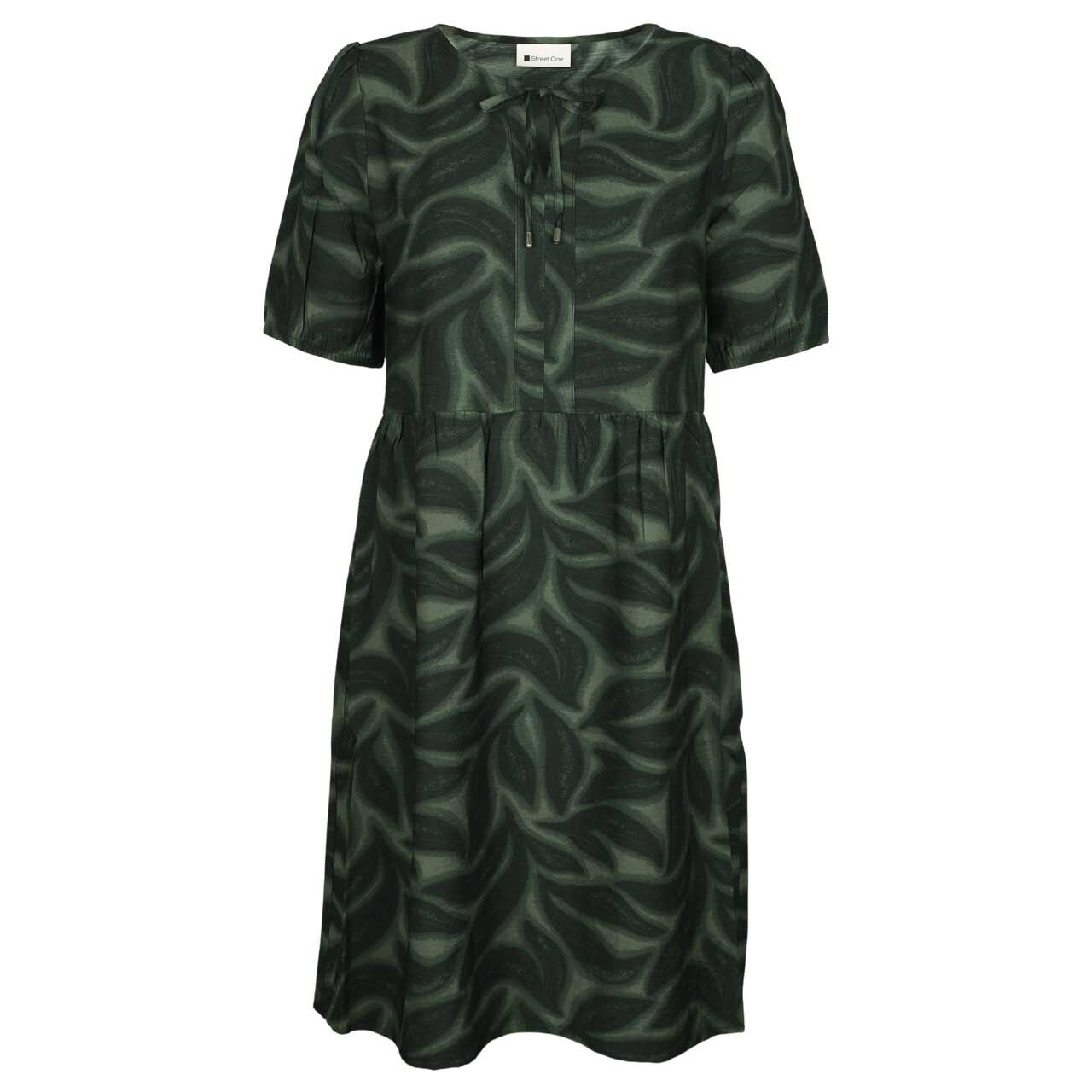 Street One Damen Kurzarm Kleid Tunic Dress deep bound green