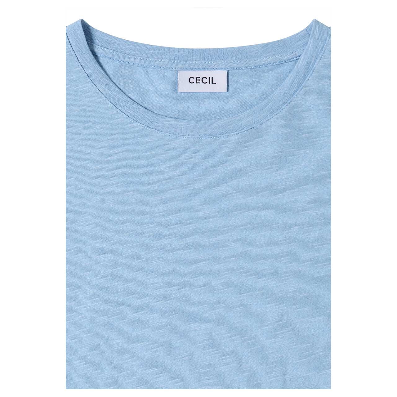 Cecil Damen 3/4 Arm Shirt Soft Slubyarn easy blue melange