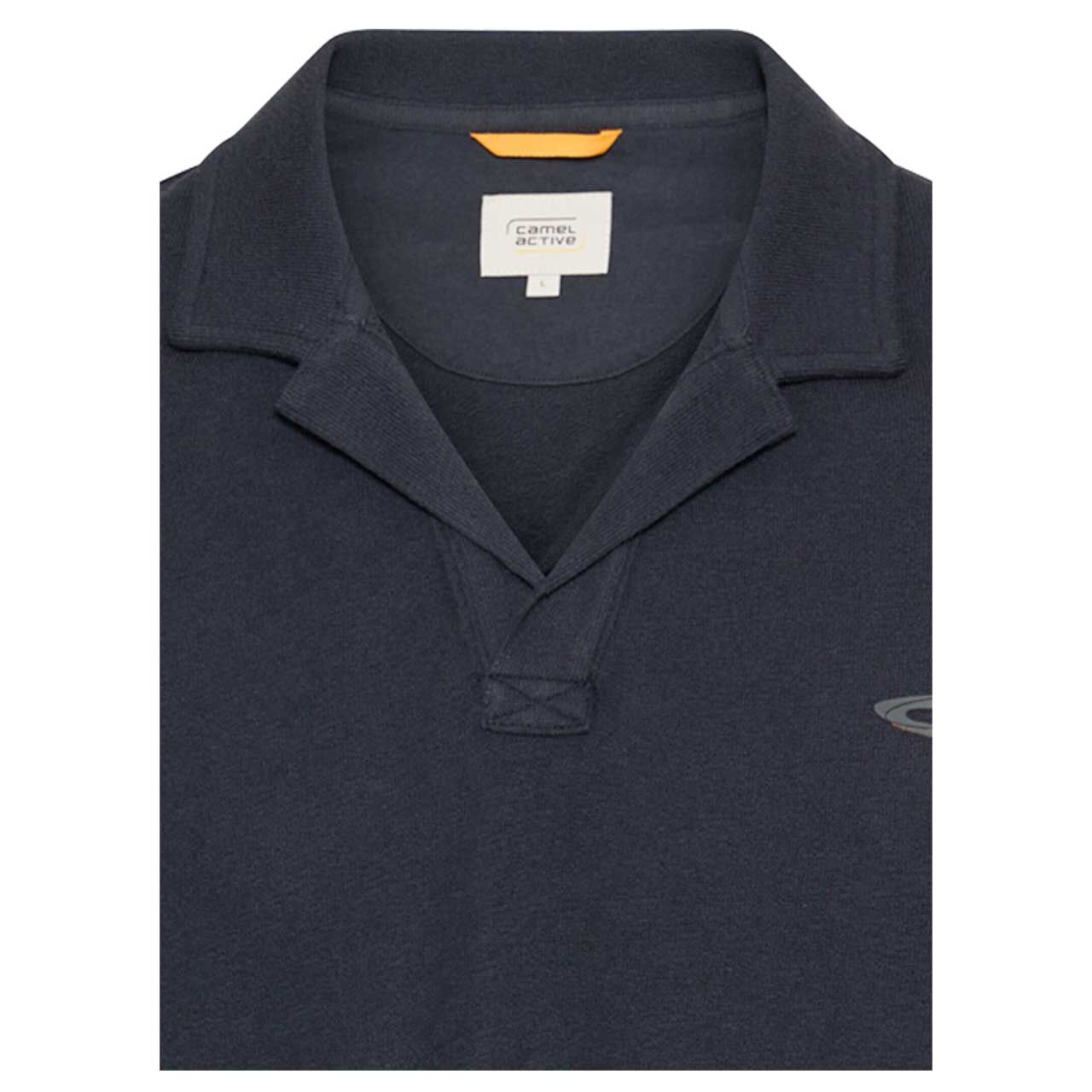 Herren Poloshirt von Camel active in Dunkelblau, detaillierte Vorderansicht