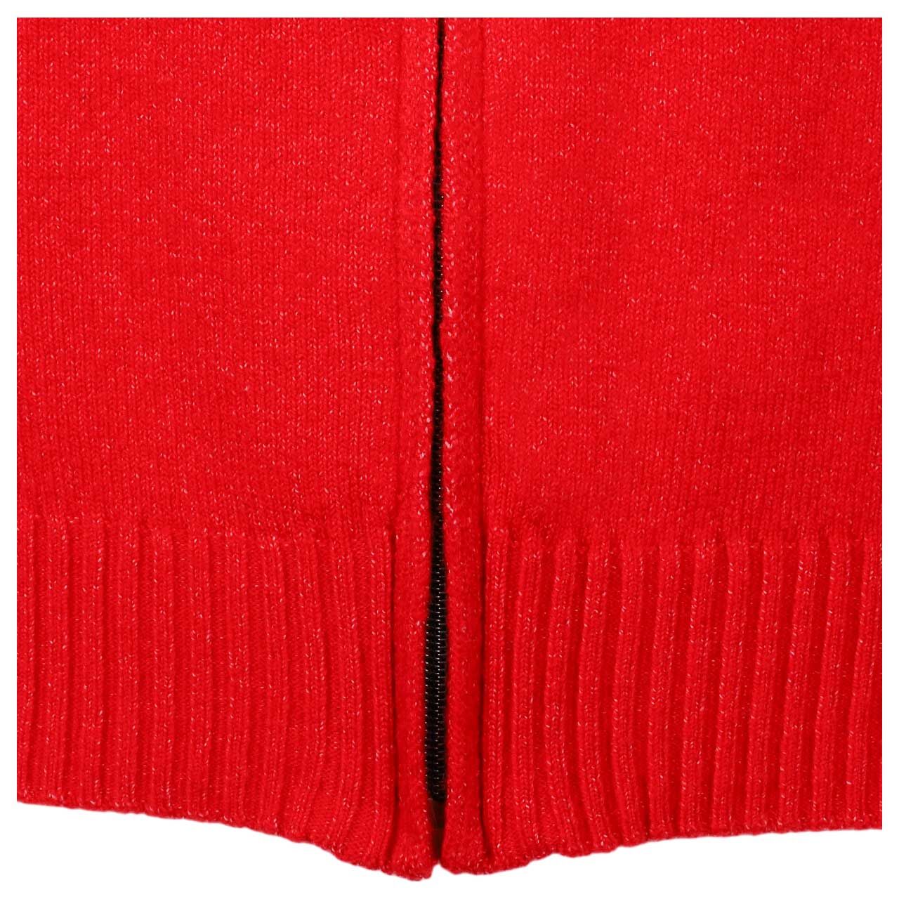 Damen Strickjacke Cosy Zipper Cardigan von Cecil in Rot meliert, Detailansicht Zipper