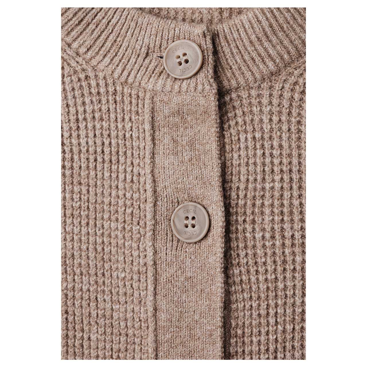 Cecil Damen Strickjacke Structured Cosy Cardigan creamy mocha melange
