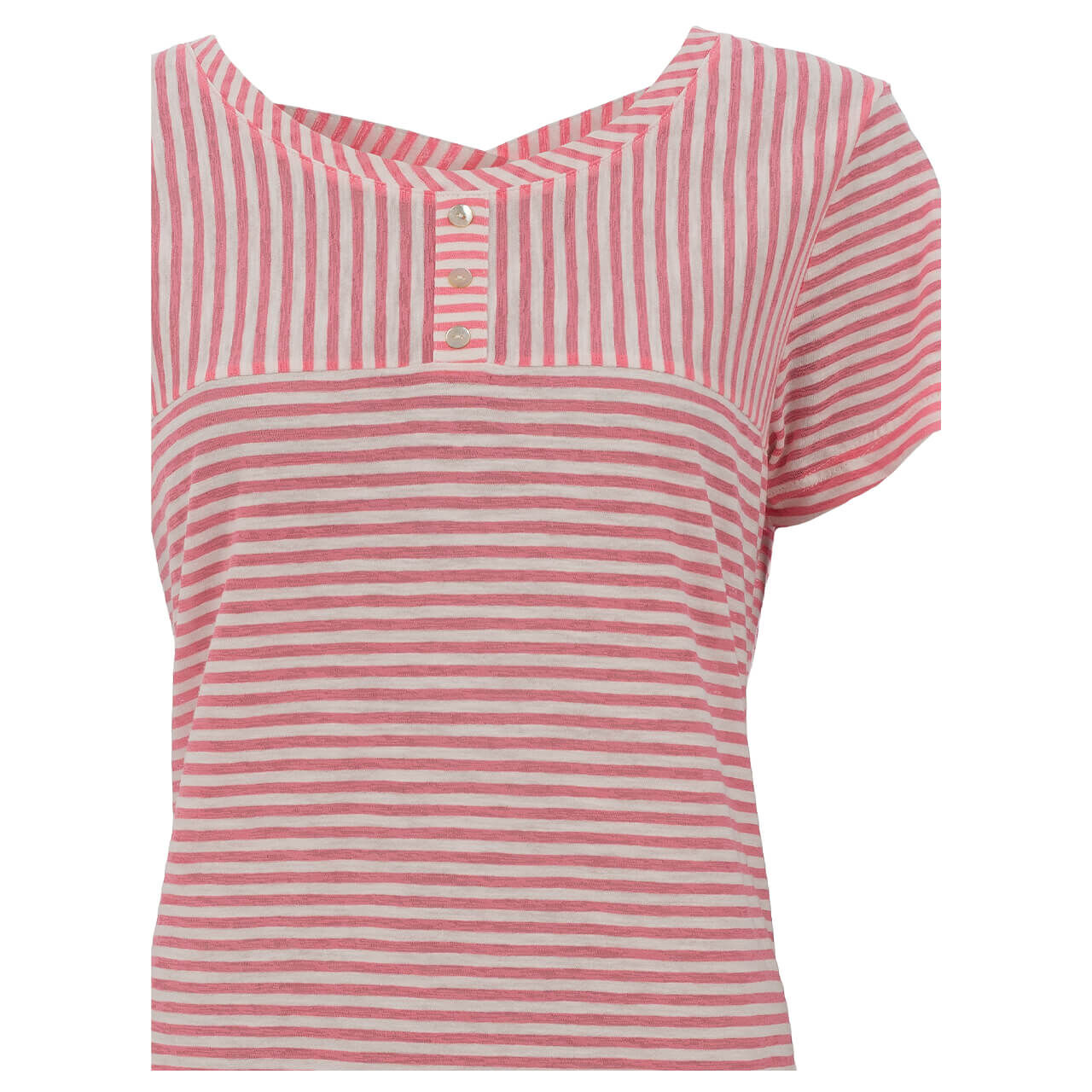 Soquesto T-Shirt für Damen in Rosa gestreift, FarbNr.: 1301