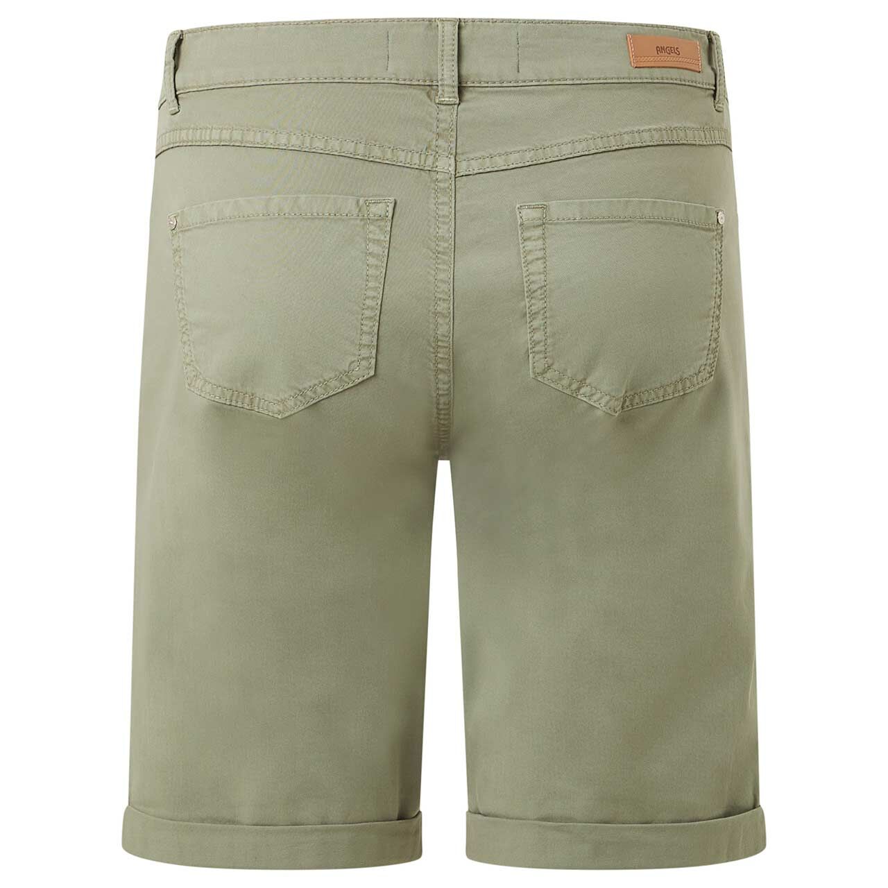 Damen Baumwollhose Bermuda TU von Angels in Grün, Vorderansicht am Model