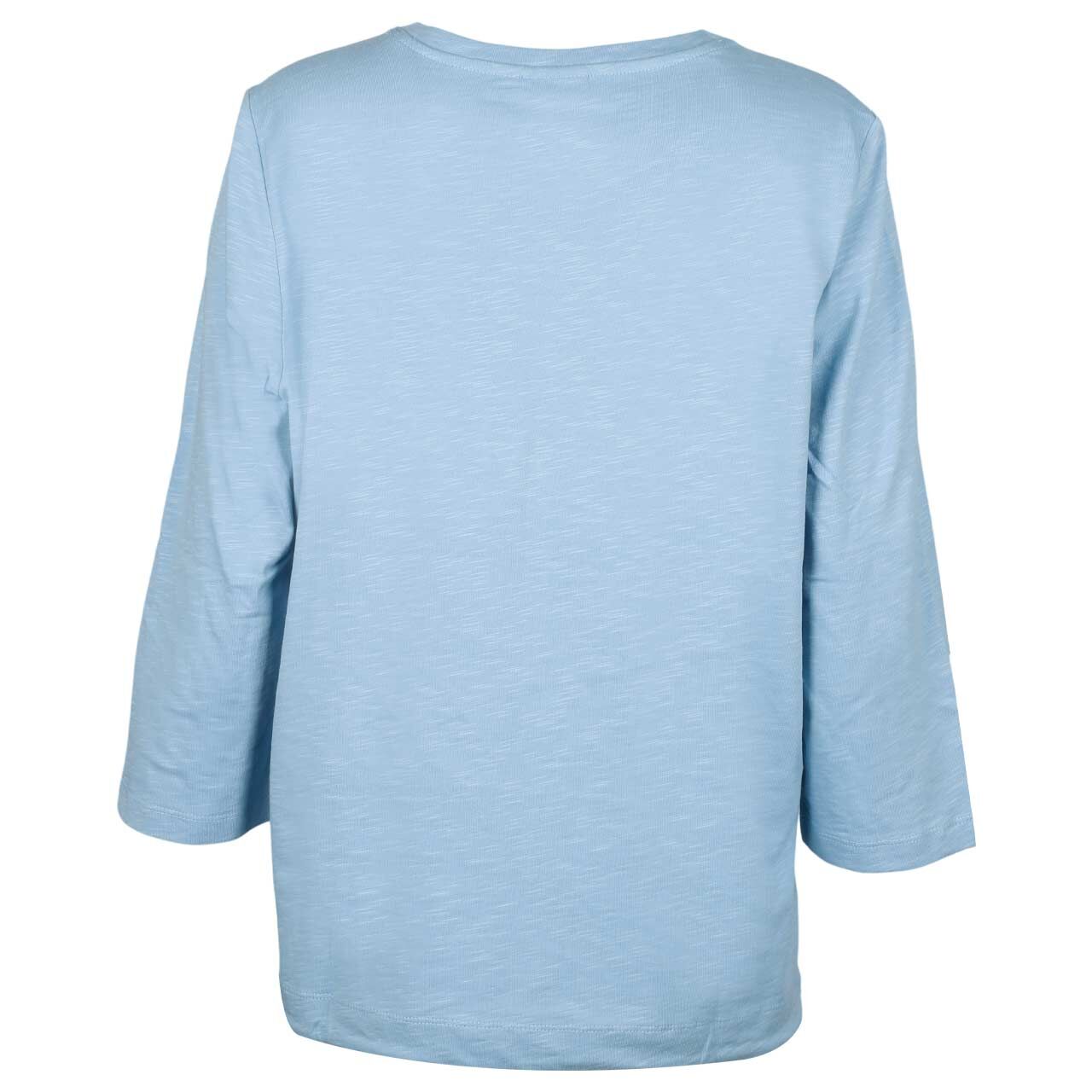 Damen 3/4 Arm Shirt Soft Slubyarn von Cecil in Hellblau meliert, Rückansicht