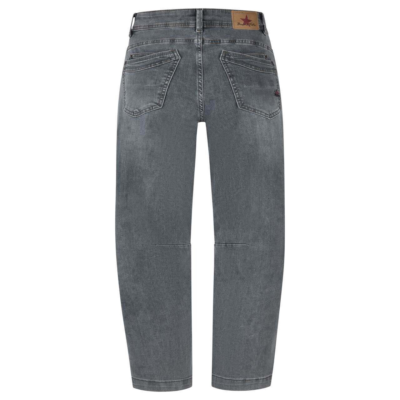Damenjeans Malibu 7/8 Relaxed Stretch Denim von Buena Vista in Grau angewaschen, Rückansicht