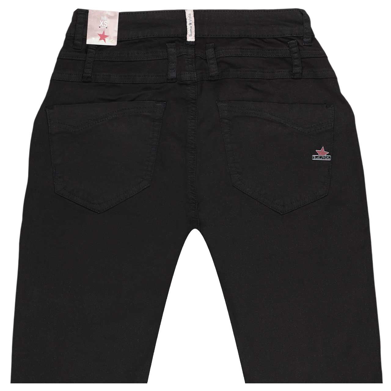 Damen Baumwollhose Florida-Z 7/8 Stretch Twill von Buena Vista in Schwarz, detaillierte Rückansicht