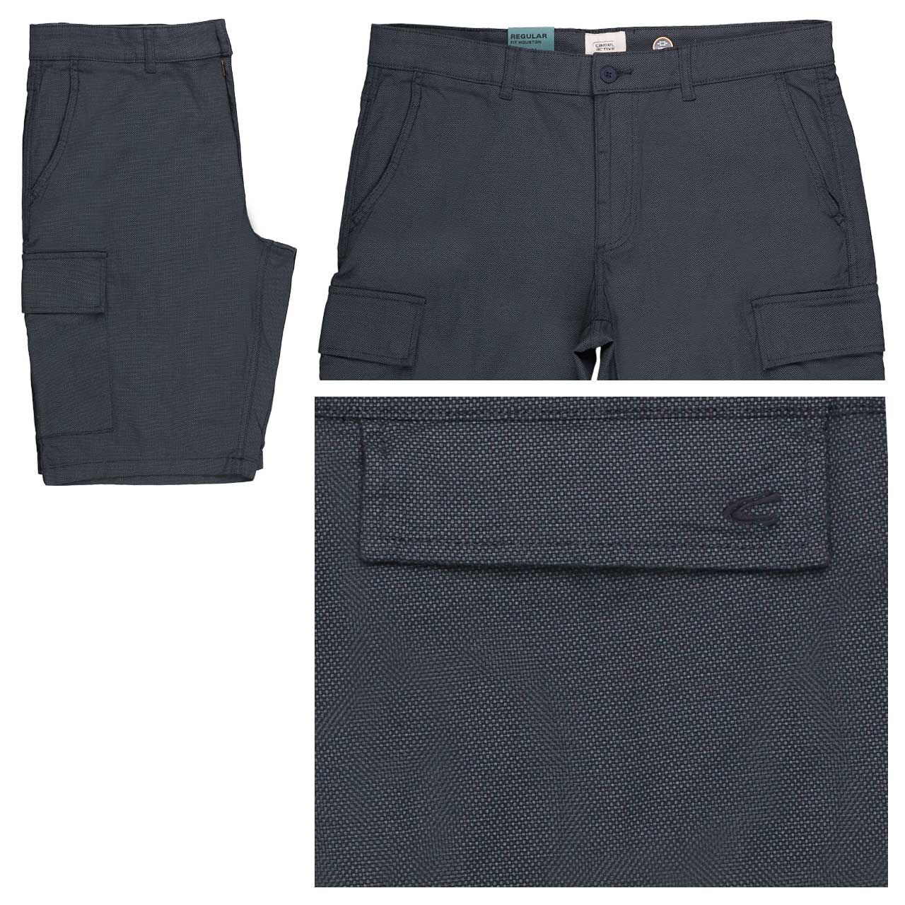 Camel active Houston Cargo Baumwoll Bermuda dark navy structured