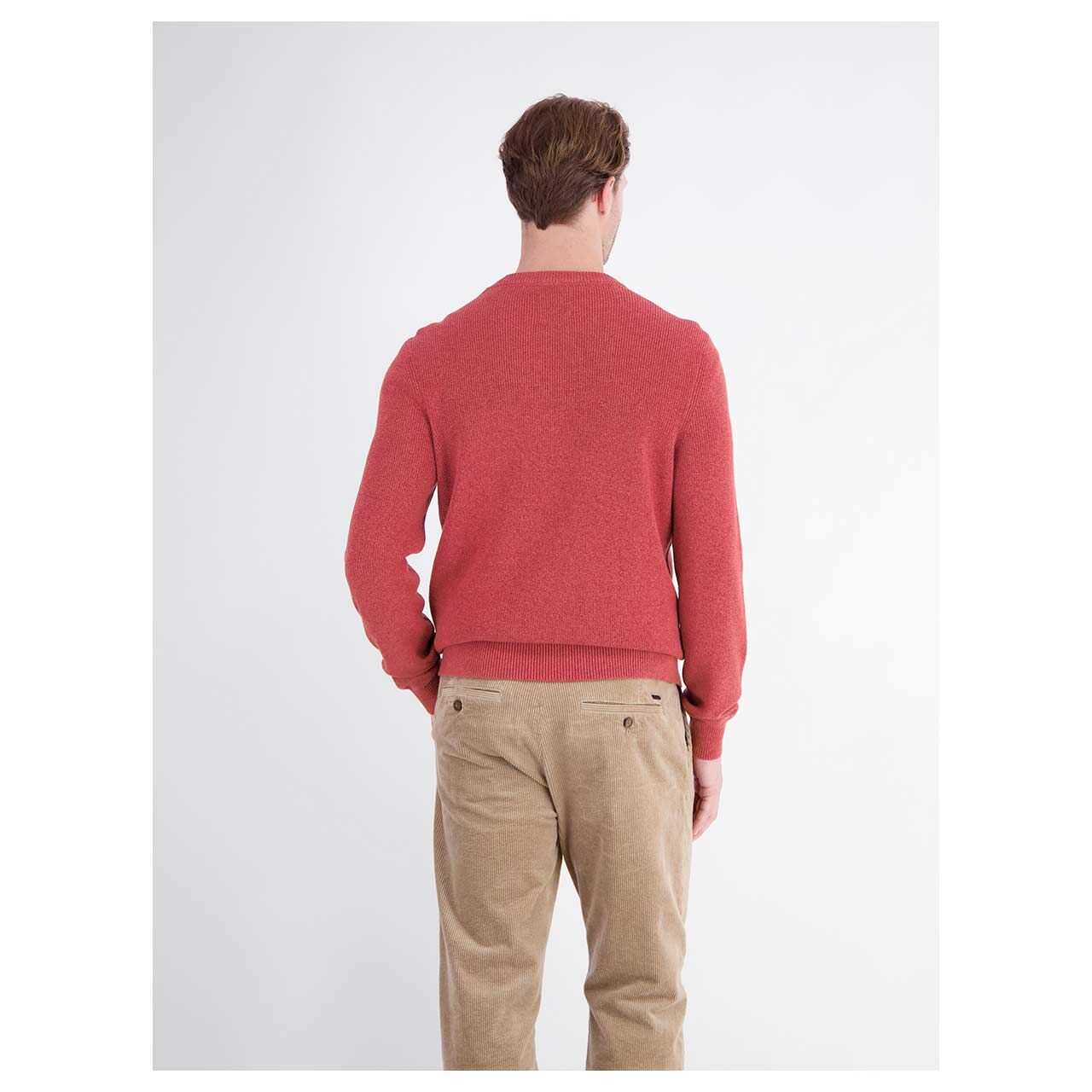 Herren Pullover von Lerros in Rot, Rückansicht am Model