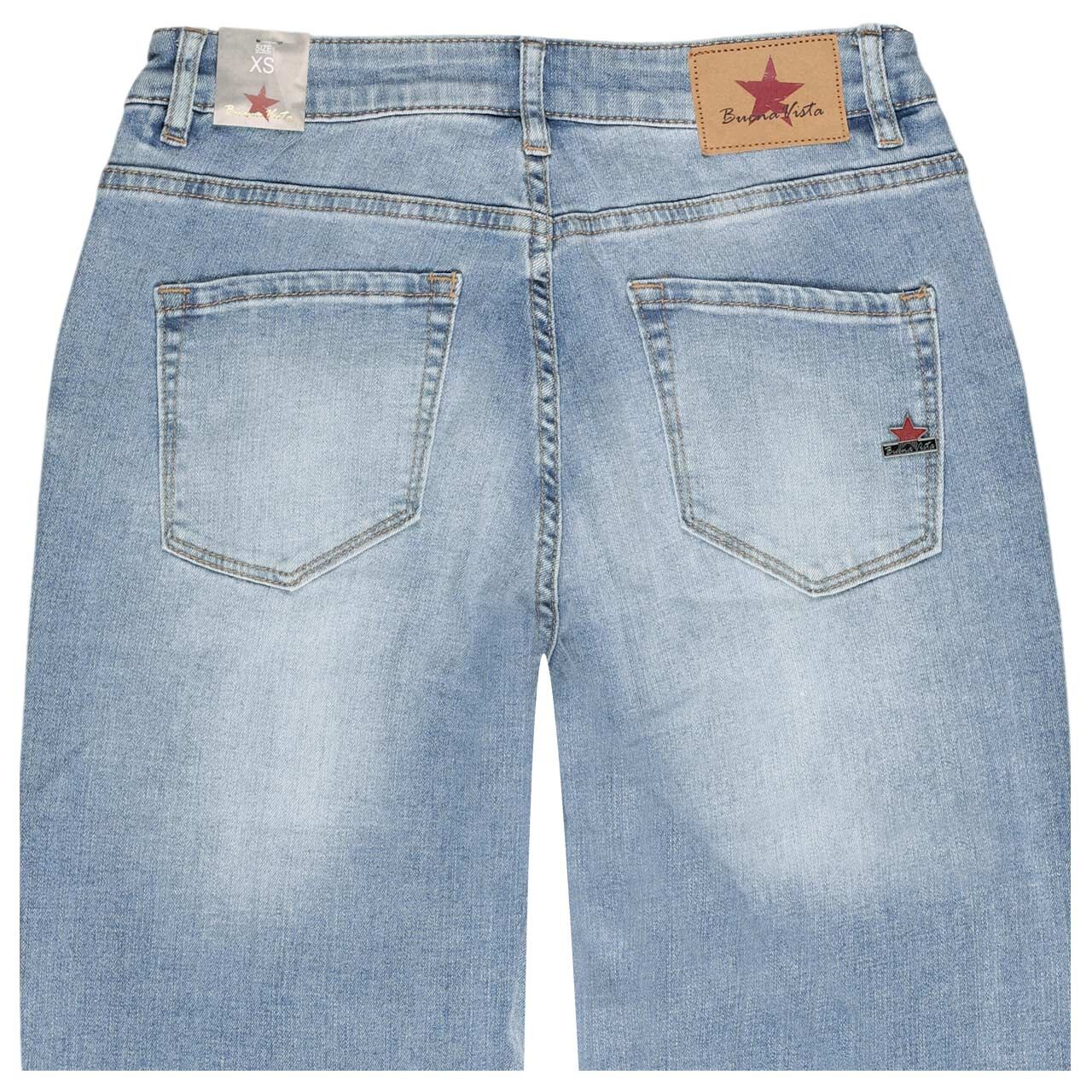 Damenjeans Wide Leg Stretch Denim von Buena Vista in Hellblau angewaschen, detaillierte Rückansicht