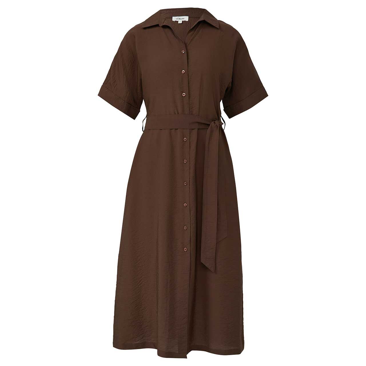 s.Oliver Damen Kurzarm Kleid chocolate brown