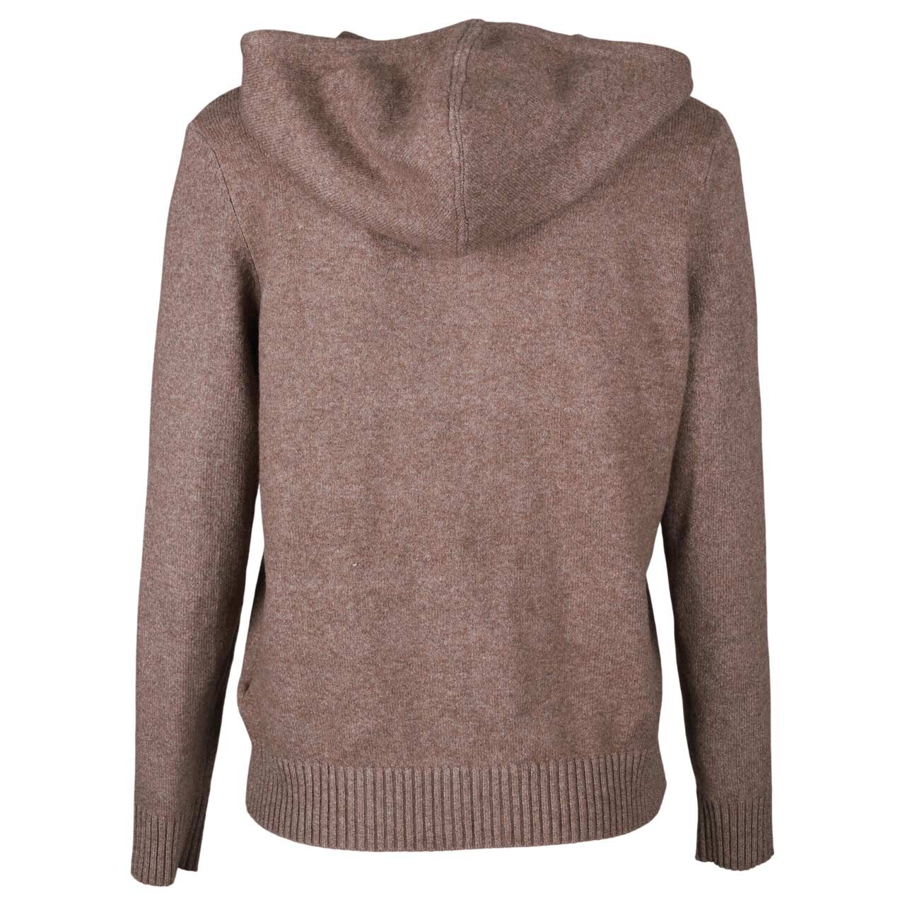 Damen Hoodie Strickjacke Cosy Zipper Cardigan von Cecil in Braun meliert, Rückansicht