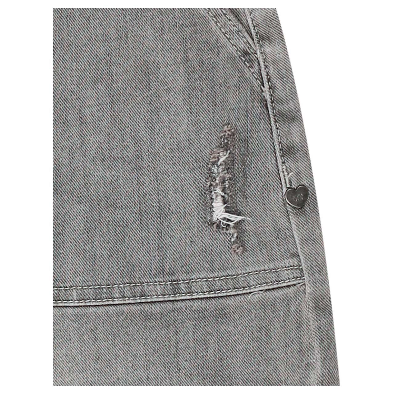Damenjeans Barrel Worker 7/8 Stretch Denim von Buena Vista in Hellgrau mit Destroyed-Effekten, Detailansicht Destroyed-Effekt