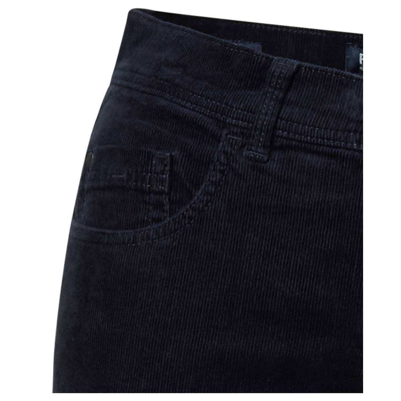 Stretch Herren Cordhose Rando in Dunkelblau von Pioneer, detaillierte Vorderansicht
