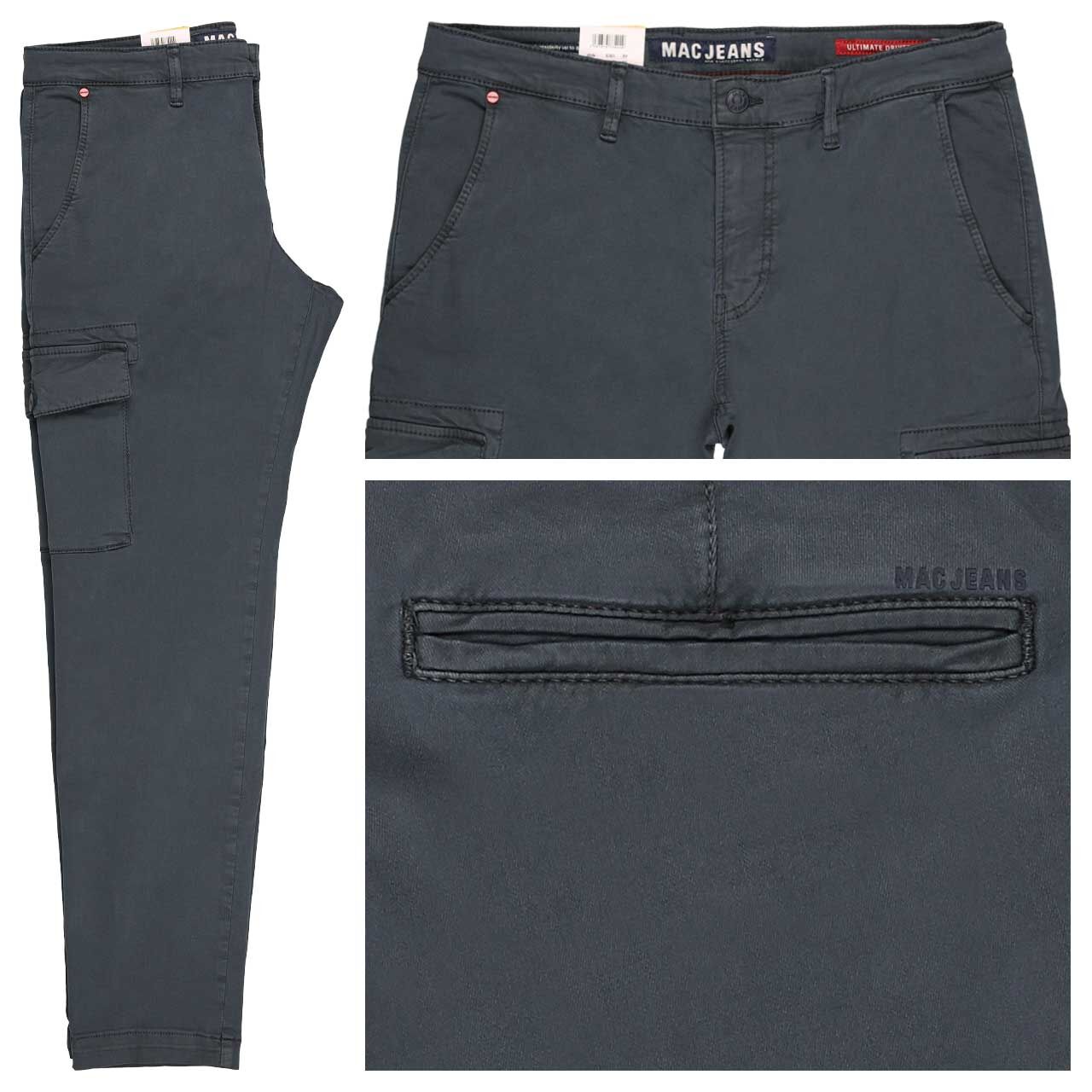 MAC Flexx Driver Pants Cargo Baumwollhose blue grey