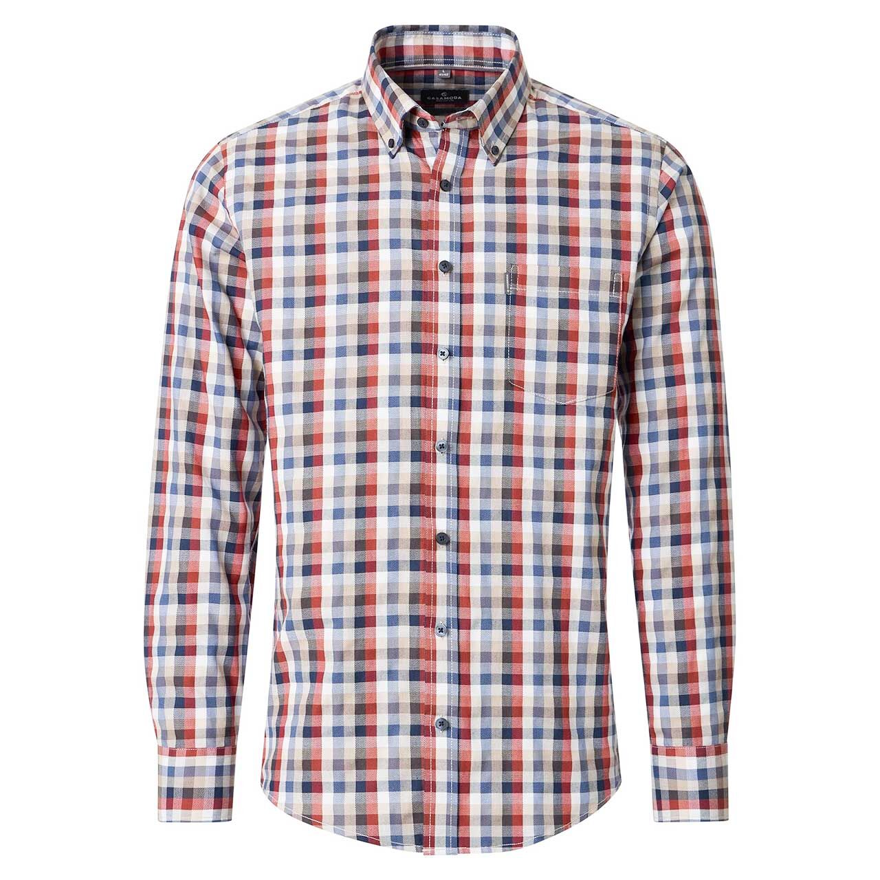 Casa Moda Herren Langarm Hemd orange check