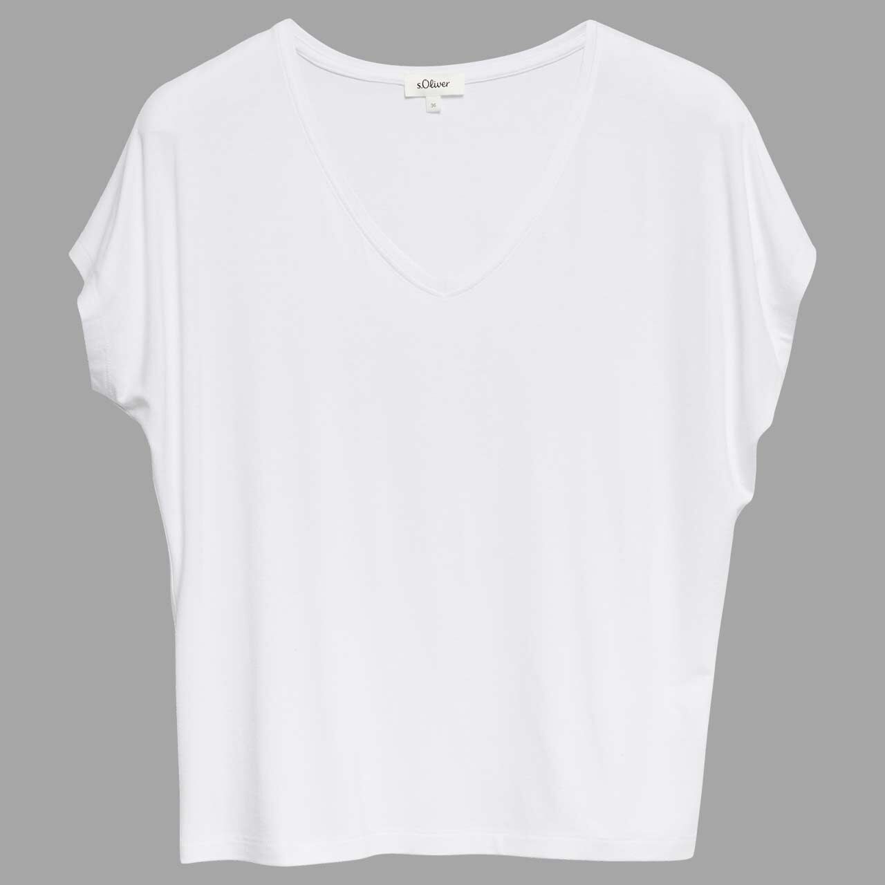 s.Oliver Damen T-Shirt plain white