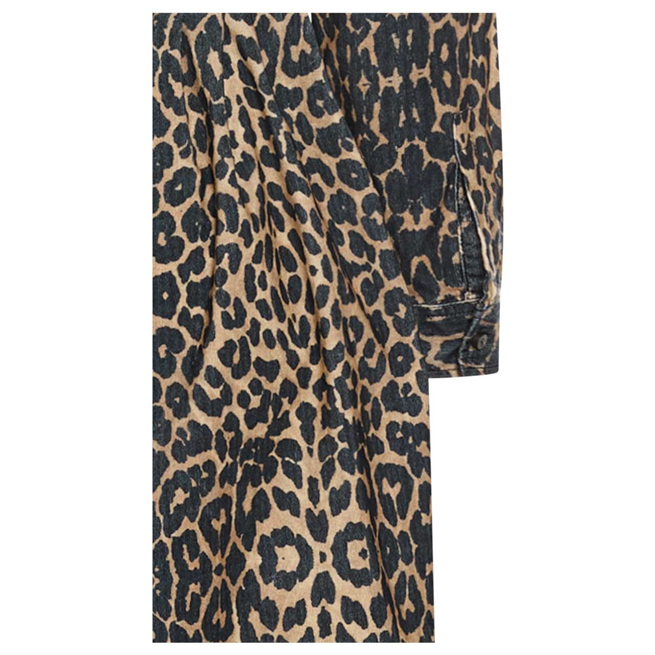 Damen Langarm Kleid von Camel active in Hellbraun mit Print, detaillierte Rückansicht