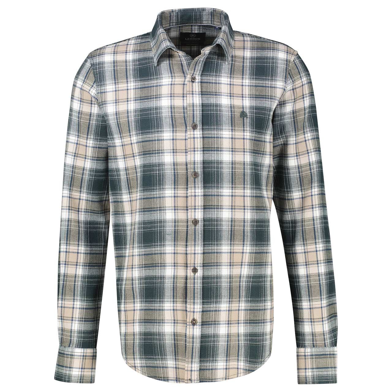 Lerros Herren Langarm Hemd cedar green check