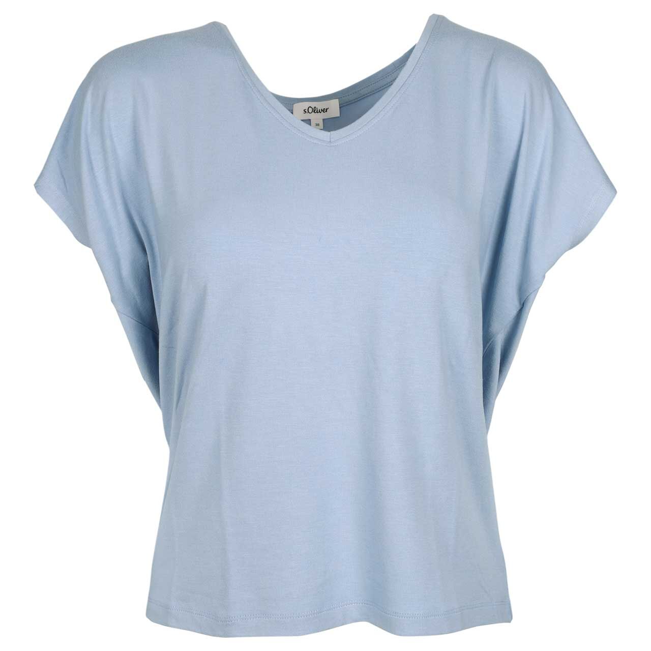 s. Oliver Damen T-Shirt in Hellblau mit der Farbnummer 5025, Vorderansicht