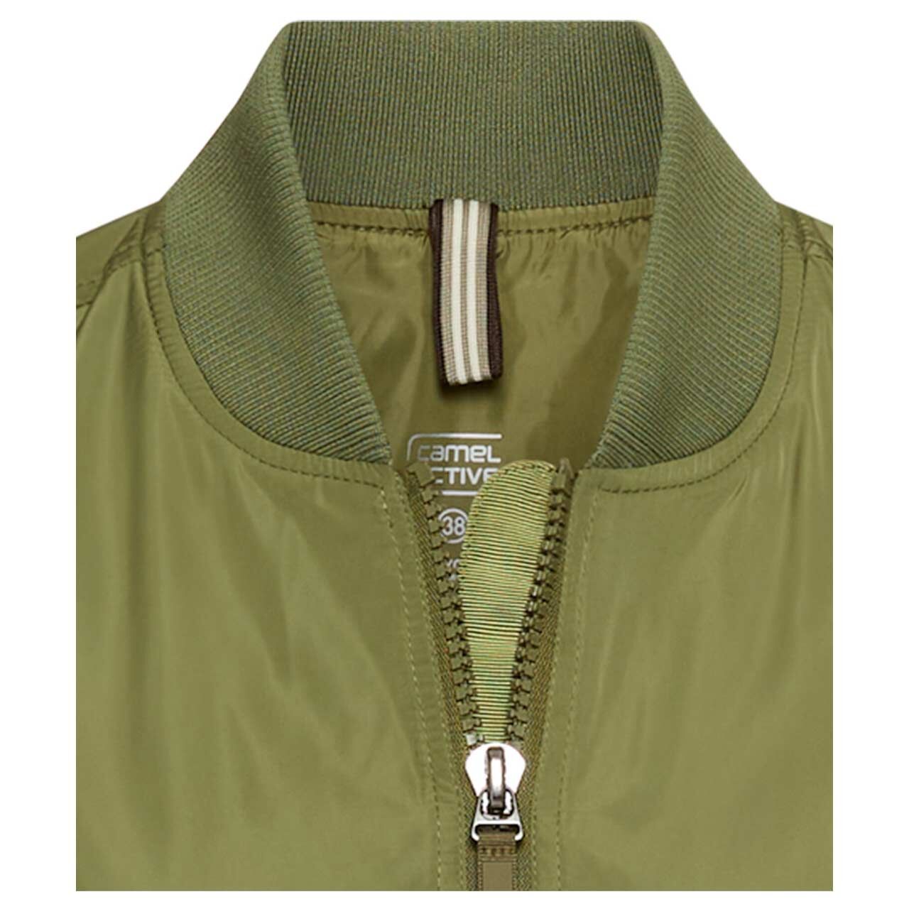 Damen Jacke Blouson von Camel active in Olivgrün, detaillierte Vorderseite