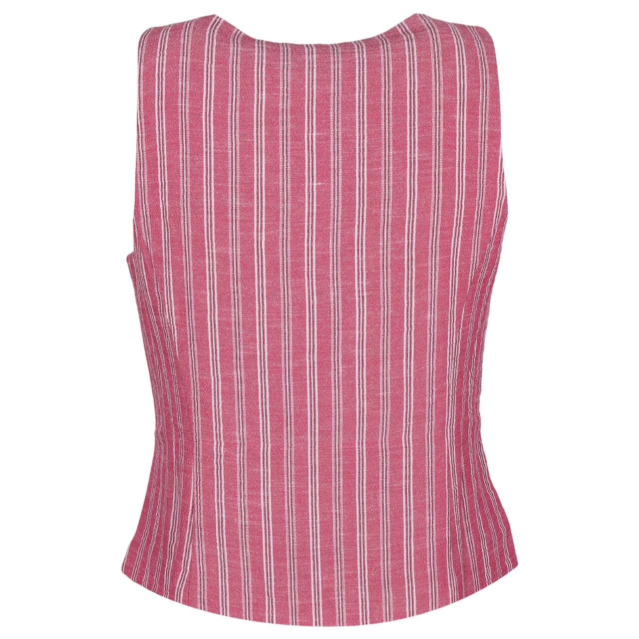 Damen Weste von 24 Colours in Pink gestreift, Rückansicht