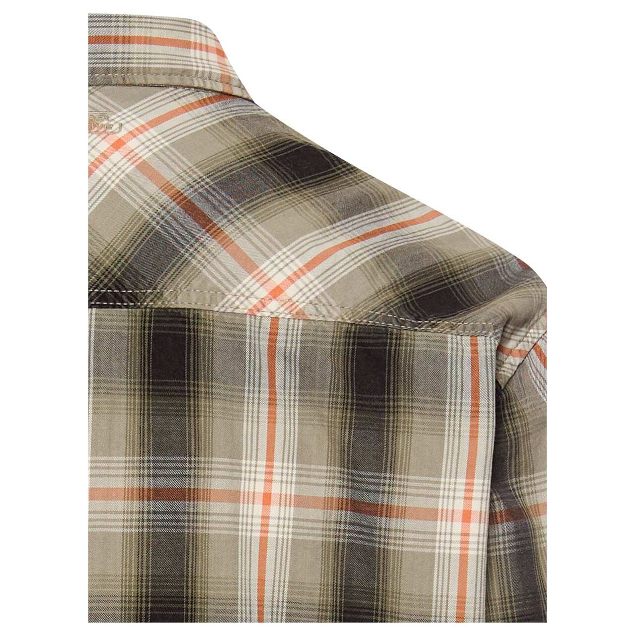 Herren Langarm Hemd von Camel active in der Farbe Orange kariert, Detailansicht hinten