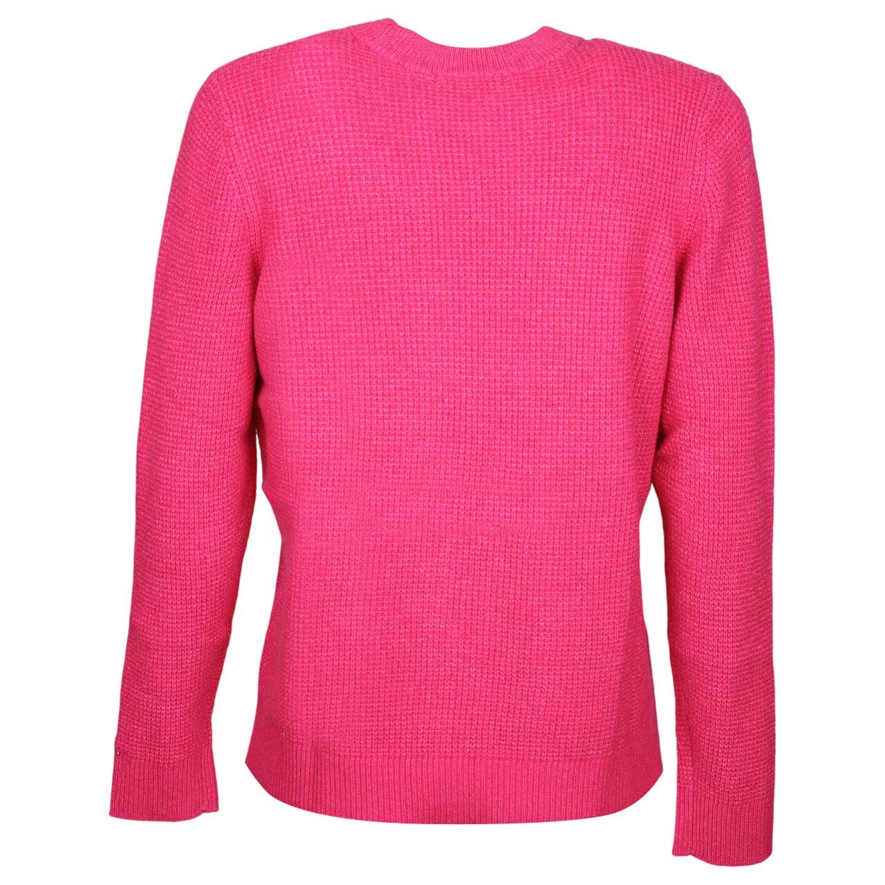 Damen Pullover Structured Cosy Sweater von Cecil in Pink meliert, Rückansicht