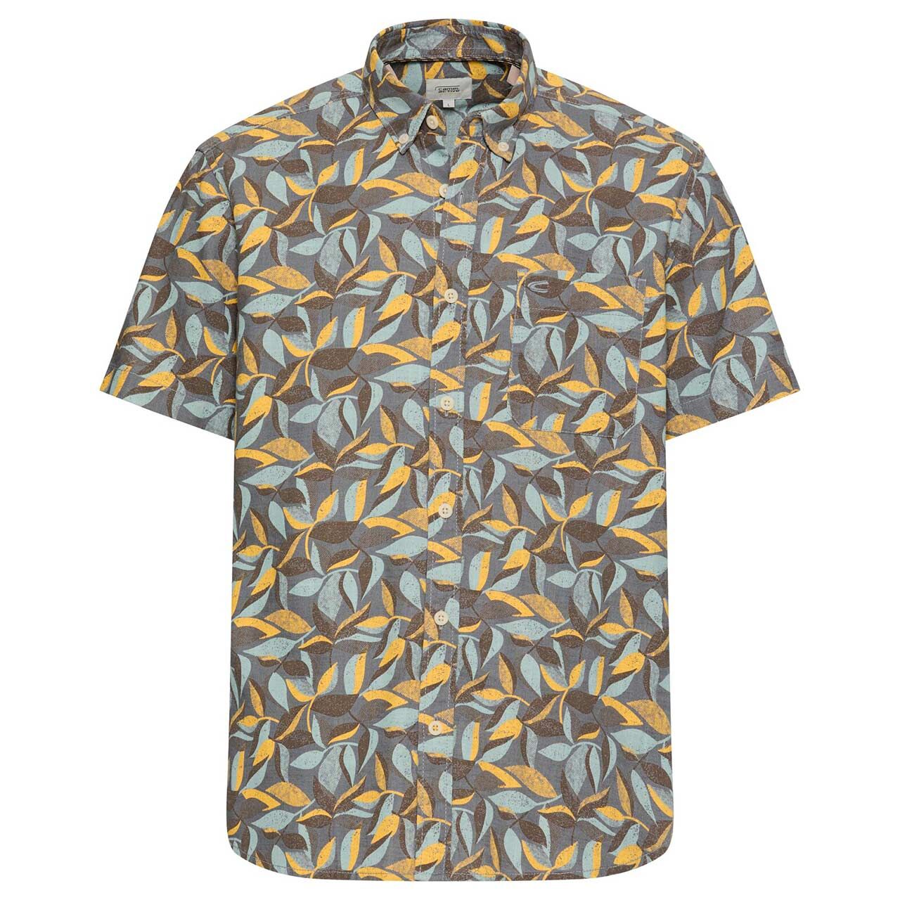 Camel active Herren 1/2 Arm Hemd sun yellow print