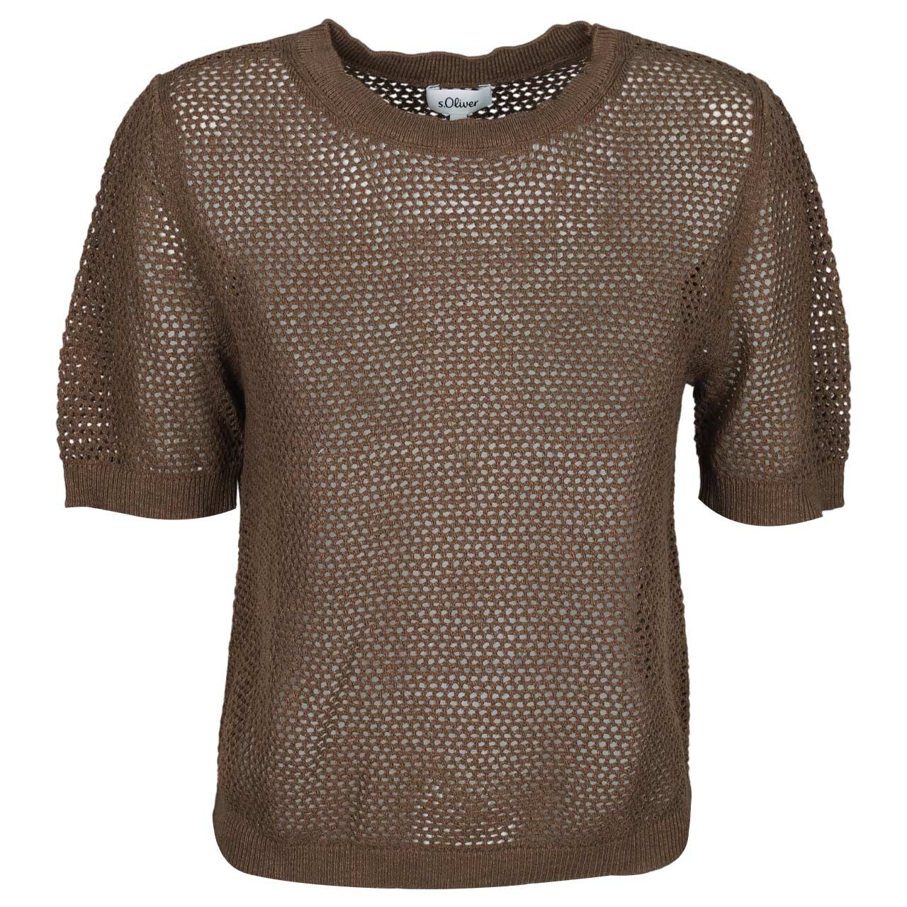 Damen Kurzarm Pullover von s.Oliver in Braun mit der Farbnummer 8918, Vorderansicht