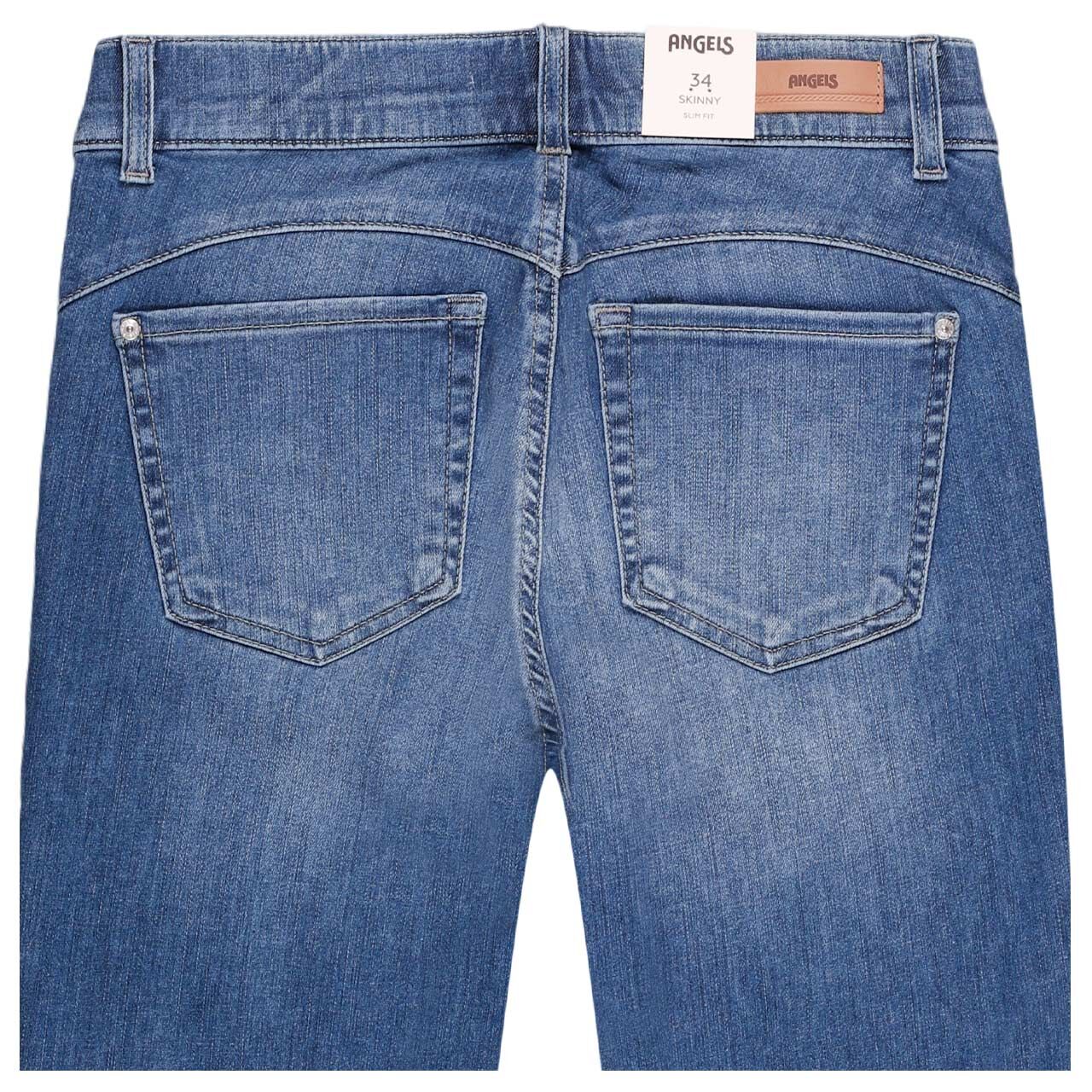 Stretch Damenjeans Skinny Shape von Angels in Blau angewaschen, detaillierte Rückansicht