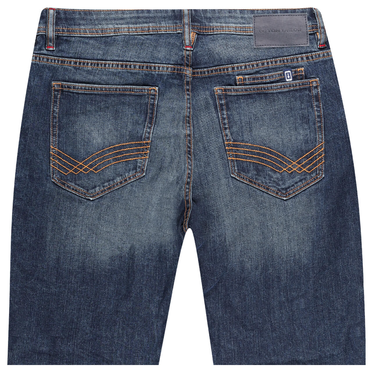 Herren Jeans Bermuda Josh von Tom Tailor in Dunkelblau angewaschen, Rückansicht