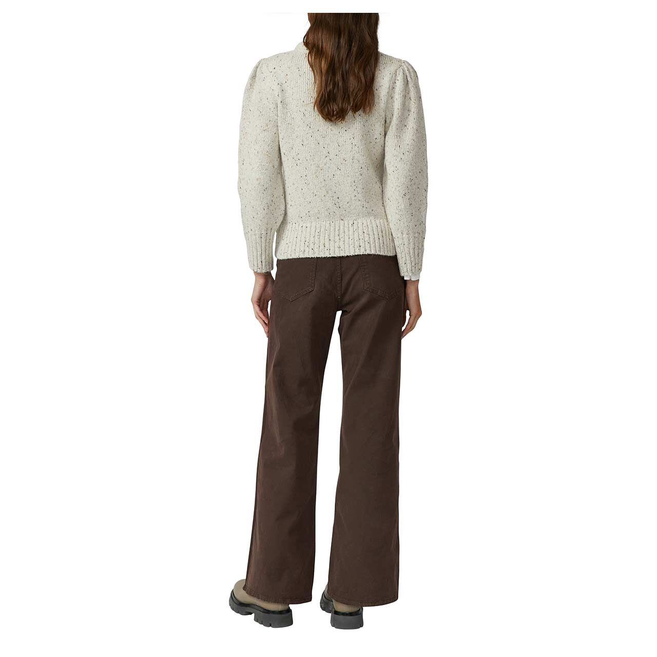 s.Oliver Damen Pullover in Cremeweiß mit Print, Rückansicht am Model