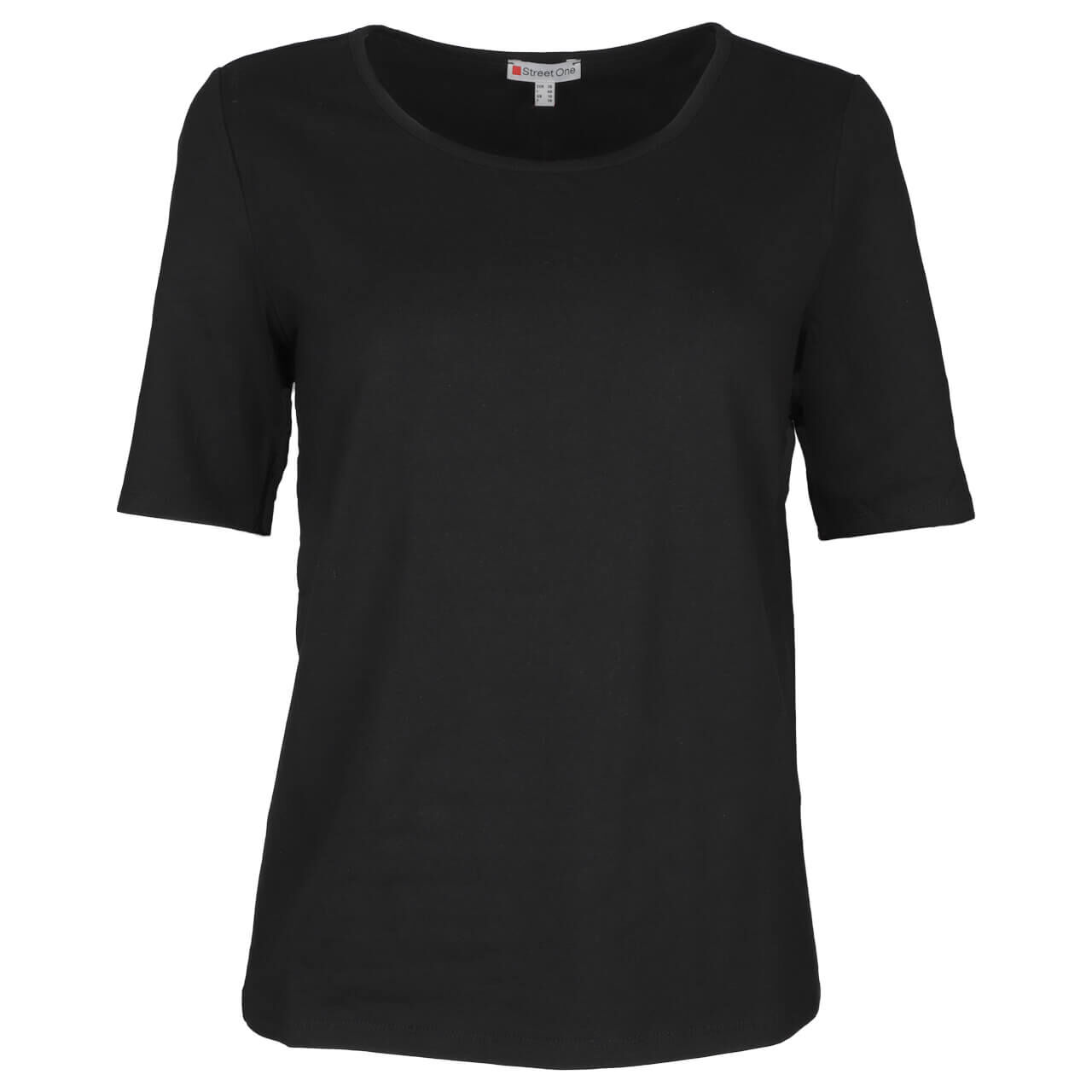 Street One Damen T-Shirt Basic Round Neck black 