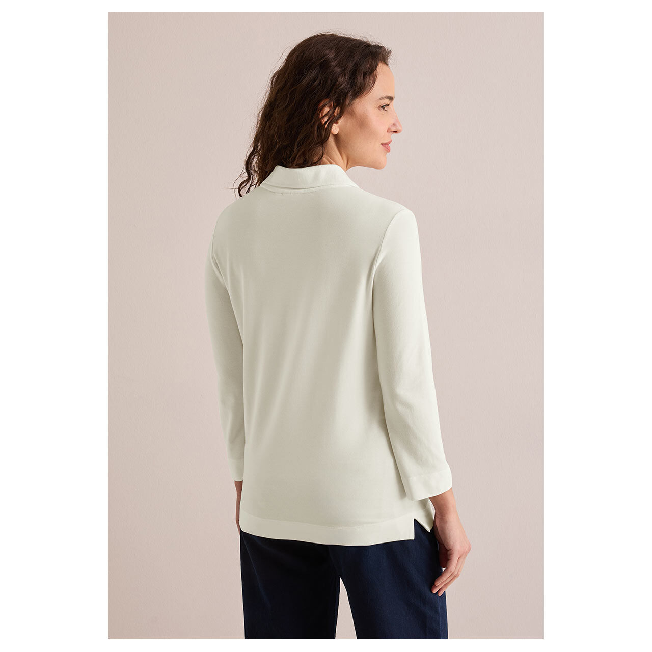 Cecil Damen 3/4 Arm Poloshirt Piquée vanilla white