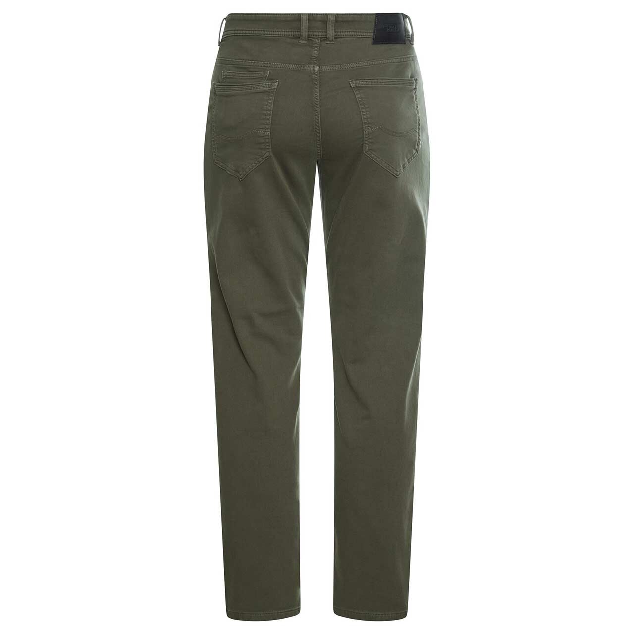 Stretch Herren Baumwollhose Woodstock fleXXX von Camel active in Olivgrün, Rückansicht