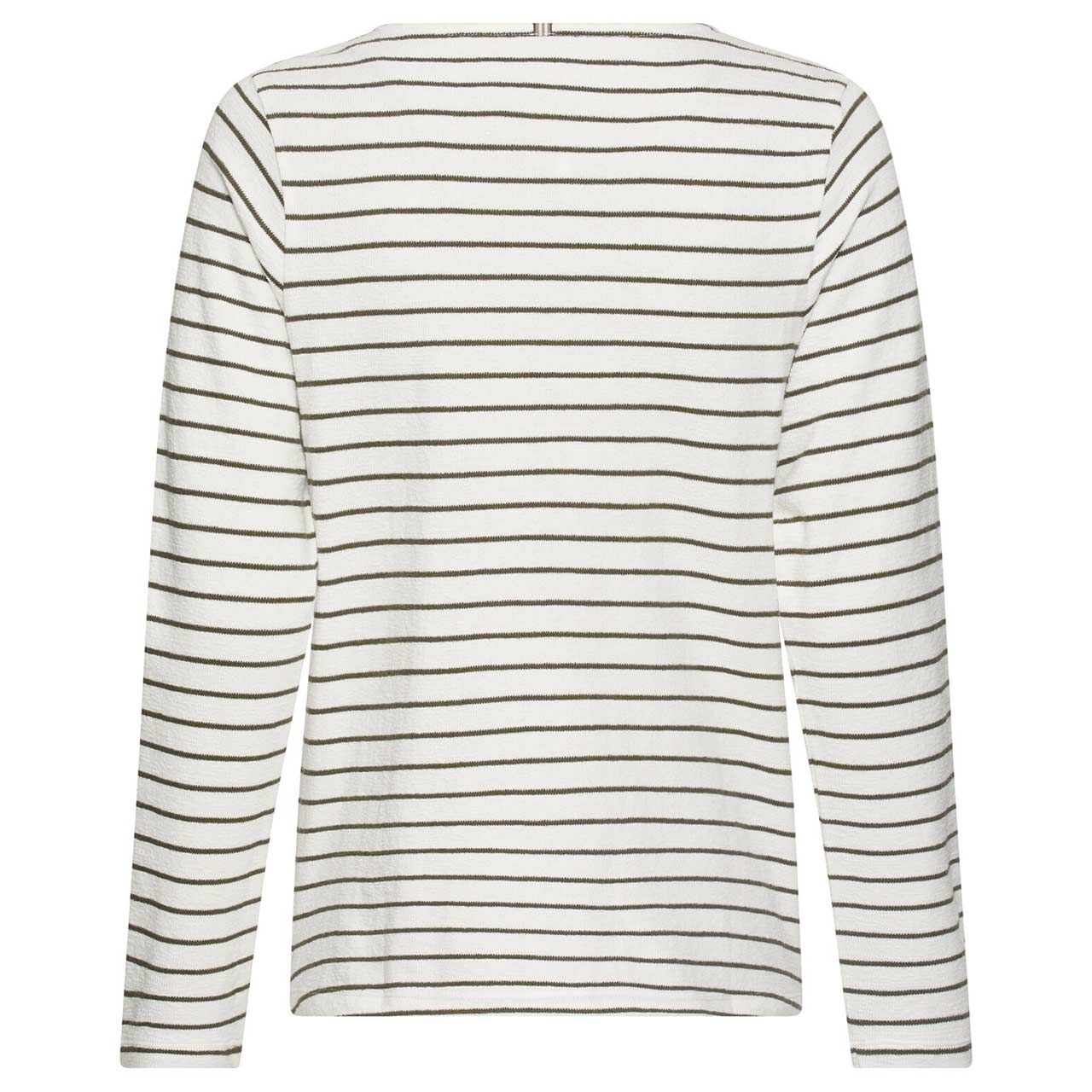 Damen Langarm Shirt von Camel active in Olivgrün gestreift, Rückansicht