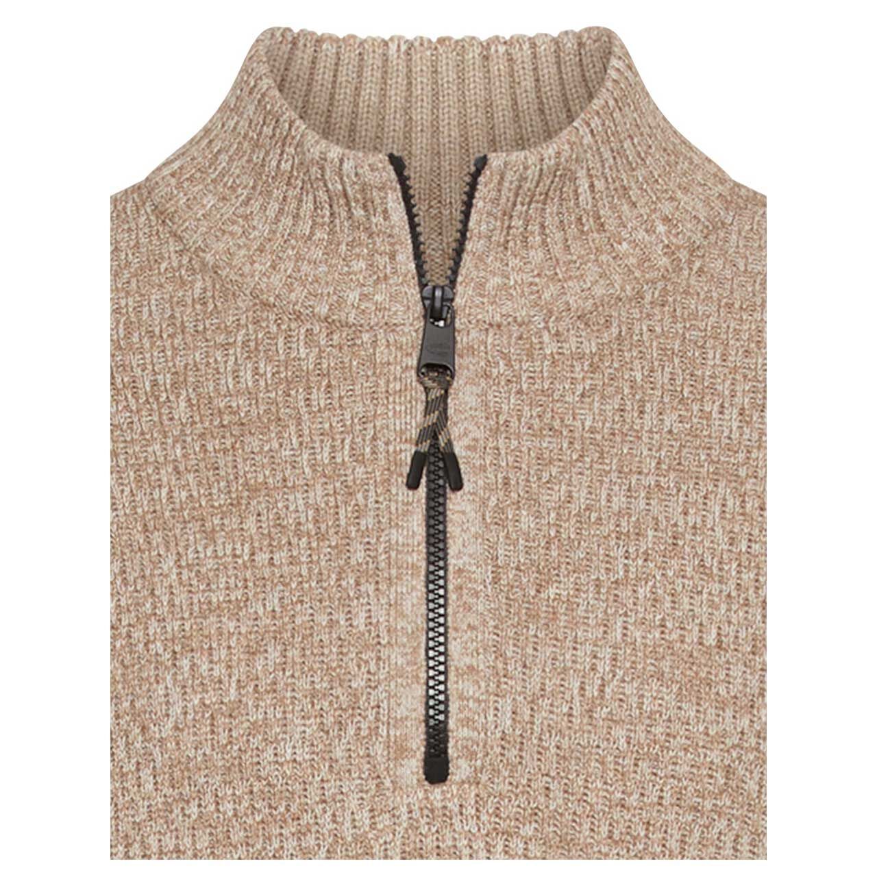 Herren Pullover Troyer von Camel active in der Farbe Beige meliert, detaillierte Vorderansicht