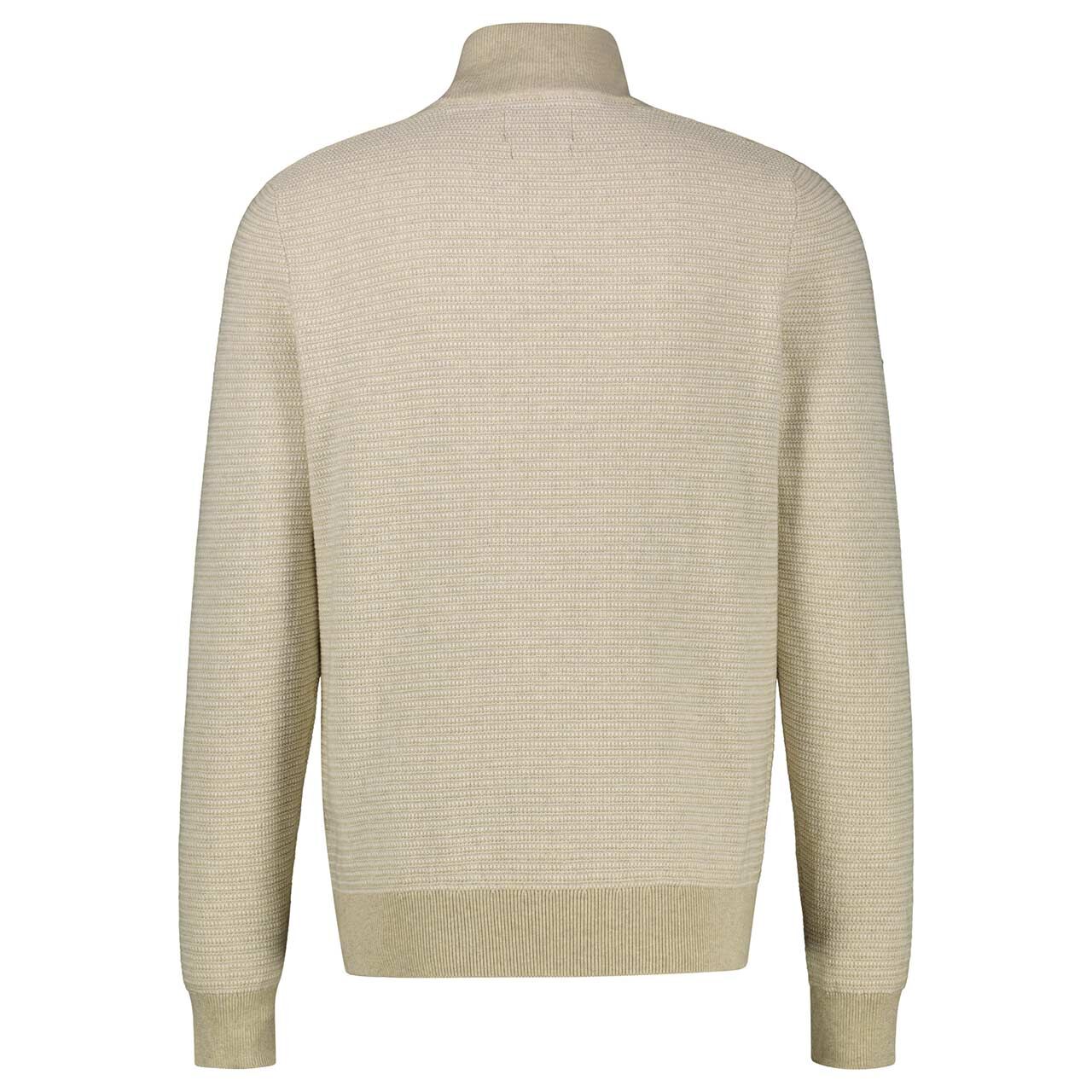 Herren Pullover Troyer von Lerros in Beige meliert, Rückansicht