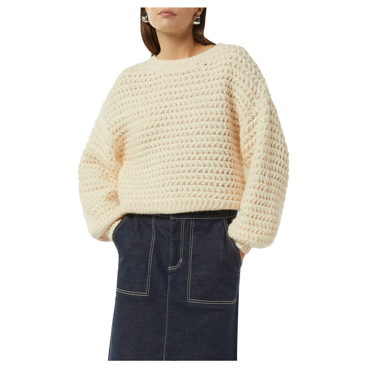 Comma Damen Pullover ecru white