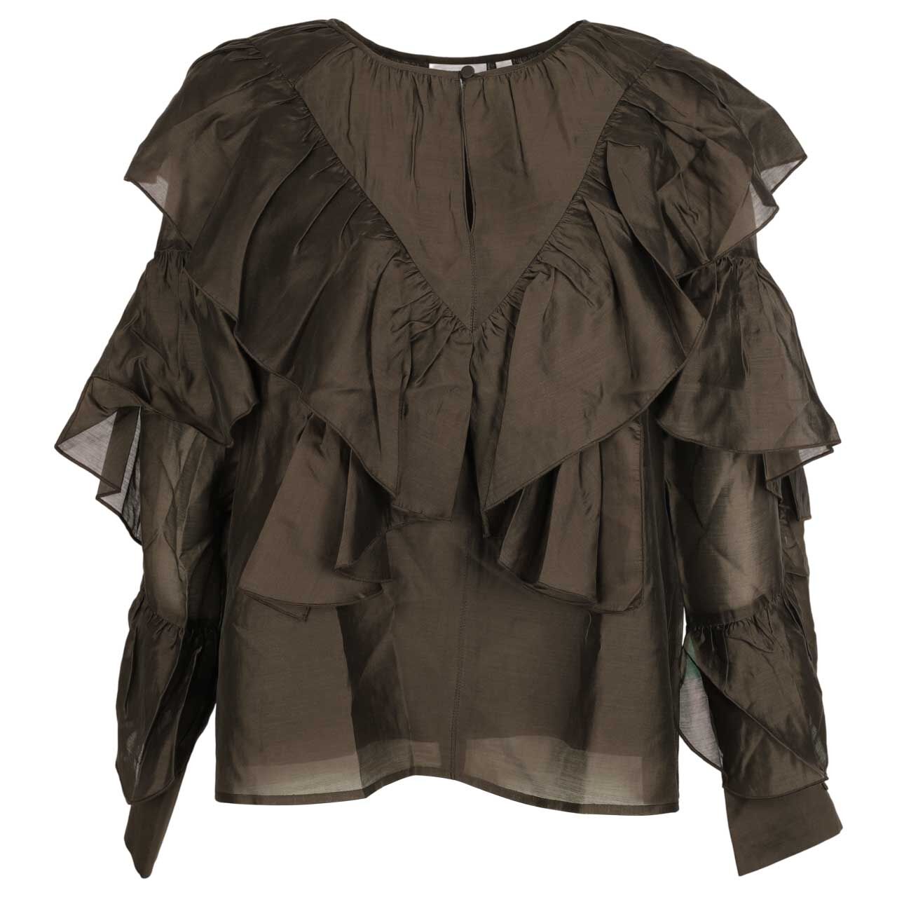 Comma Damen Langarm Bluse mulch brown