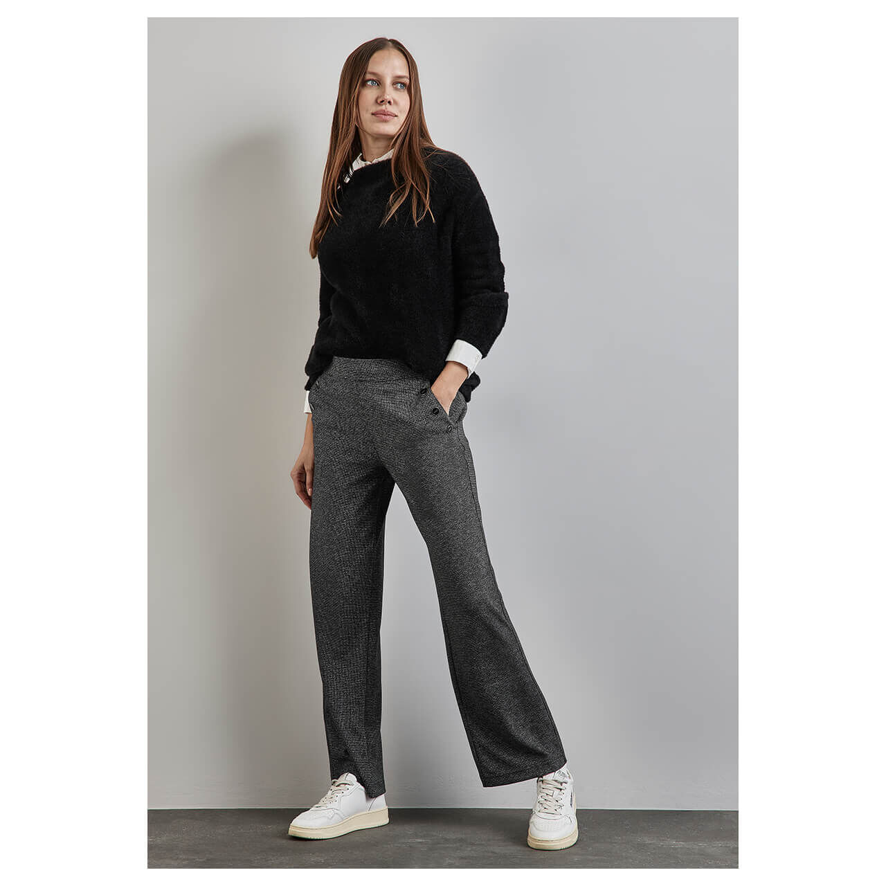 Street One Straight Leg Hose black grey