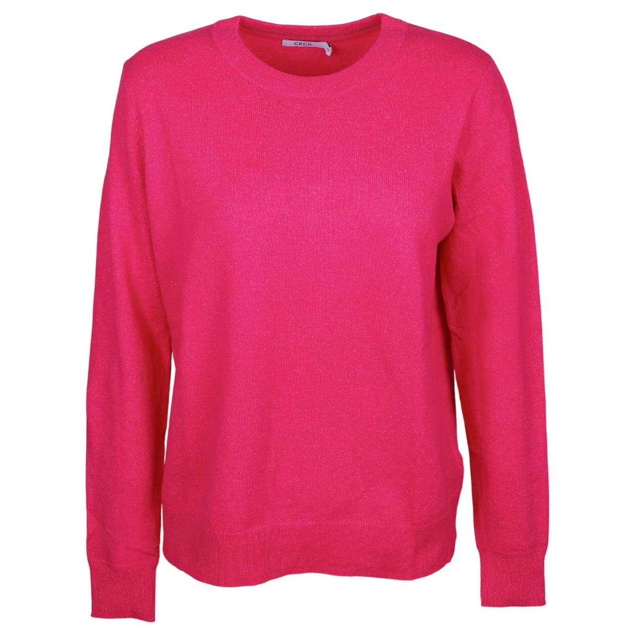 Cecil Damen Pullover Cosy Roundneck pink flash melange