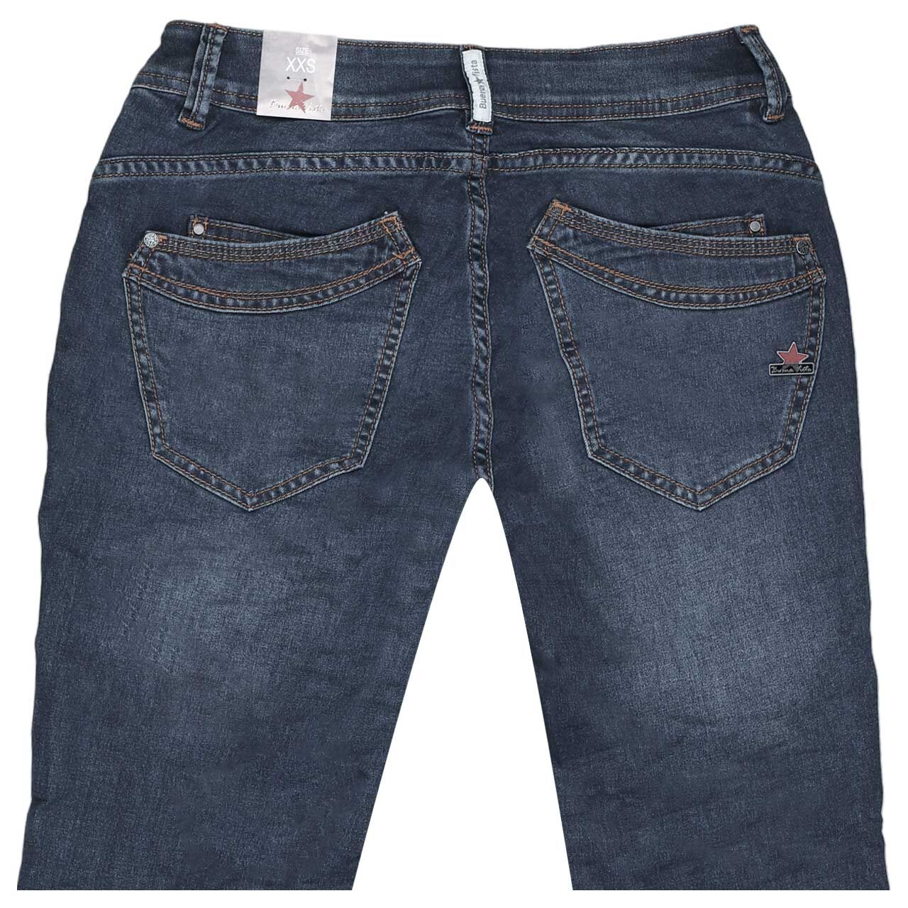 Damenjeans Malibu Stretch Denim von Buena Vista in Dunkelblau angewaschen, detaillierte Rückansicht