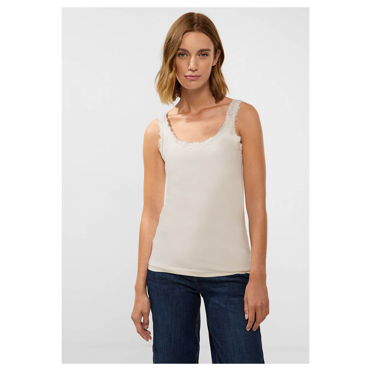 Street One Top with lace lucid white Street One Top with lace lucid white